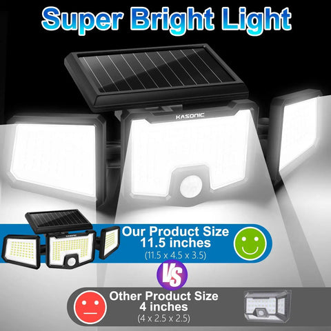 Solar Flood Lights With Motion Sensor, 2500LM Super Bright Outdoor Security Lights, IP65 Waterproof, Remote Included