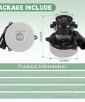 VORGENS vacuum blower motor and housing, 120V, 2-stage, 900W (front and side views)