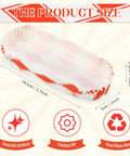Bulk 300 Piece 6 Inch Disposable Paper Hot Dog Trays Featuring A Red Diamond Grid Layout Grease Resistant Serving Plates For Backyard Cookouts And Weekend Kickbacks size illustration showing dimensions and design.