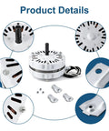 Attic Power Vent Motor Replacement Kit for Lomanco Lomancool 2000 and 1800 series with adjustable thermostat, detail view.
