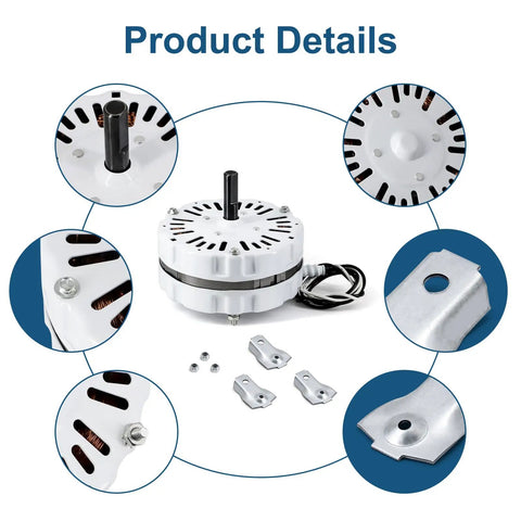 Attic Power Vent Motor Replacement Kit for Lomanco Lomancool 2000 and 1800 series with adjustable thermostat, detail view.