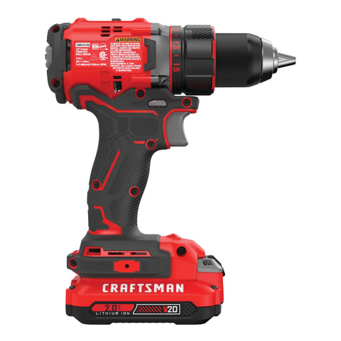 20V Max Cordless Drill Driver With 1/2 Inch Keyless Chuck, Includes Two Batteries And Charger, Brushless Motor For Longer Runtime