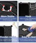 Multipurpose Portable Cube Storage Organizer 14 Inch By 14 Inch Black 4 By 3 Cube Cubbies assembly details and features