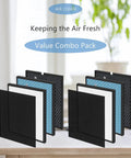 2-Pack 10L Pro True HEPA Filter Replacement Kit for Airmax 10L Pro and Aiibot A300 Purifiers on a table
