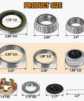 2-set trailer axle hub bearing kit for 1-3/8 to 1-1/16 in spindles with dust cap and grease seal, Amazon