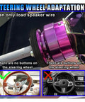 Half Inch Steering Wheel Hub Adapter Spacer Beefed Up Aluminum Conversion Kit Drop Right In bolt-on fitment upgrade with purple adaptor.