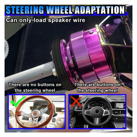 Half Inch Steering Wheel Hub Adapter Spacer Beefed Up Aluminum Conversion Kit Drop Right In bolt-on fitment upgrade with purple adaptor.