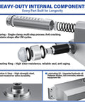Heavy Duty Automatic Door Closer For Home And Office, Cast Aluminum With Hydraulic Soft Close internal components