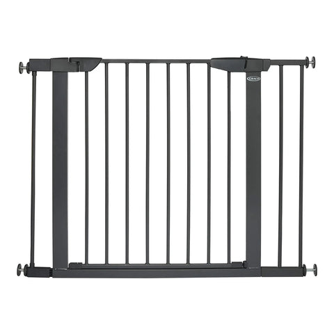 Walk Through Metal Baby Gate For Doorways, Adjustable From 29.5 To 40.5 Inches, 29.5 Inches Tall, Pressure Mounted, Kid Safe, Gray