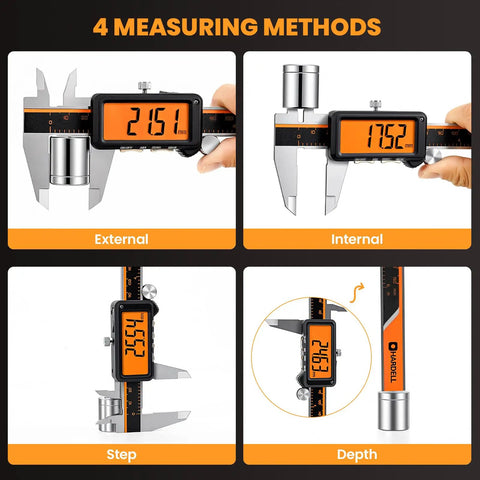 Top Shelf Six Inch Digital Caliper With Usb C Recharging Battery And Vivid Orange Screen Built Solid For Precise Measurements Machining And Weekend Diy Projects