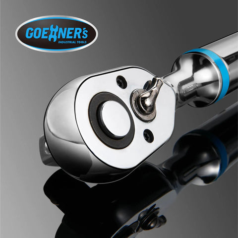Close-up of Digital Torque Wrench One Half Inch Drive With Buzzer And LED Indicator Pro Grade Build Tool
