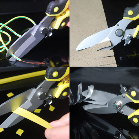 Heavy Duty Tin Snips Aviation Straight Shears With Stainless Steel Blade And Comfort Grips 9 Inch cutting wires and cardboard