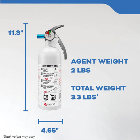 Rock Solid Heavy Duty 5 Lb Dry Chemical Fire Extinguisher For Boats And Watercrafts Class B And C Rated With 12X Corrosion Resistance Aluminum Body Fast Discharge No Nonsense Marine Safety Gear