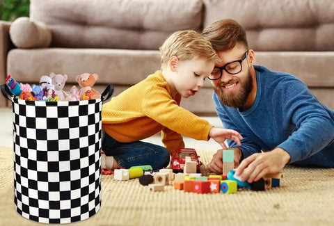 Keep The Vibe Clean Boys Laundry Basket And Kids Toy Hamper Crafted From Heavy Canvas With Waterproof Lining Super Solid Storage Bin For Bedroom Decor And Racing Flag Gift For Fans