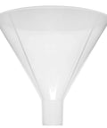 Powder Funnel 6 Inch Diameter No Spill Transfer For Lab Classroom And Home Chem Set Polypropylene With Parallel Stem Acid And Alkali Resistant Heat Tolerant Pro Grade Industrial Quality, translucent funnel front view