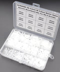 600 Pcs Nylon Spacers Set Unthreaded Round Standoffs 4mm OD 2.8mm ID White Wall Plate Spacers Kit For M2.5 Screws, Clearance Spacers, DIY Electronics, Nerdy Builder Friendly Variety Lengths, open case view