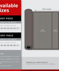 F15 Industrial Felt 72 Inch Wide One Foot Long One Half Inch Thick Heavy Duty Industrial Grade size chart illustration.