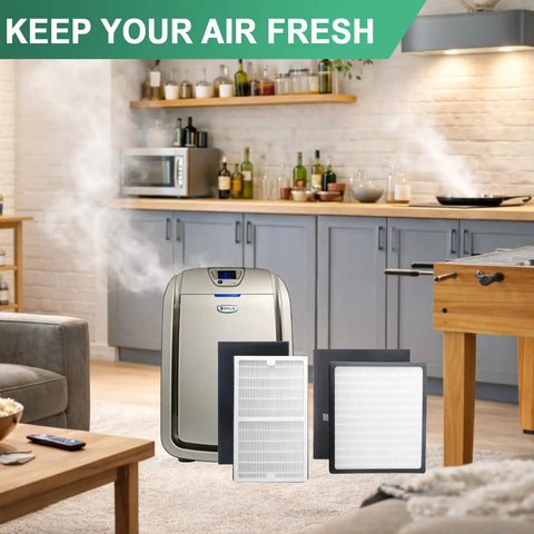Replacement Filter C And D For Idylis IAP 10 280 Air Purifier in kitchen setting