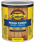 Top Shelf Oil Based Deck And Siding Stain In Natural Wood Tone in one quart can, ideal for sealing decks and siding.