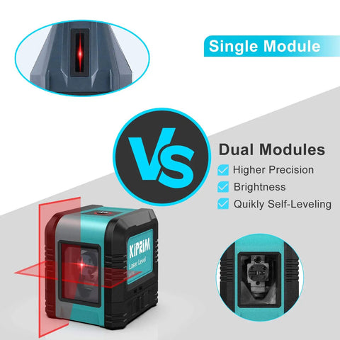 Self Leveling Red Beam Laser Level With Cross Line For Construction And Home Reno, Dual Modules vs Single Module