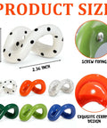 Set of Six Playful Ceramic Wall Hooks for Coats and Keys Game Changer Storage Solution in assorted colors with dimensions.