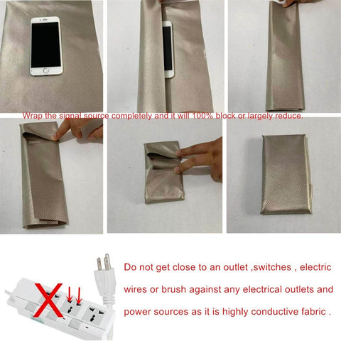 Pro Grade RFID Shielding Fabric 42 Inch Wide For Sewing And Crafting, wraps phone for EMF protection, conductive copper nickel cloth.