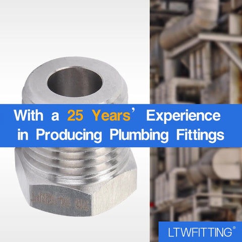 No Nonsense Heavy Duty Stainless Steel 316 Hex Bushing Reducer 1/2 Male NPT To 1/4 Female Pipe Fitting close-up view