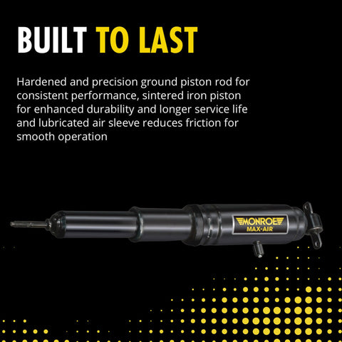 Air Adjustable Shock Absorber for Chevrolet Corvette 1963-1982 with Max Air MA785 branding, showcasing durable piston rod.