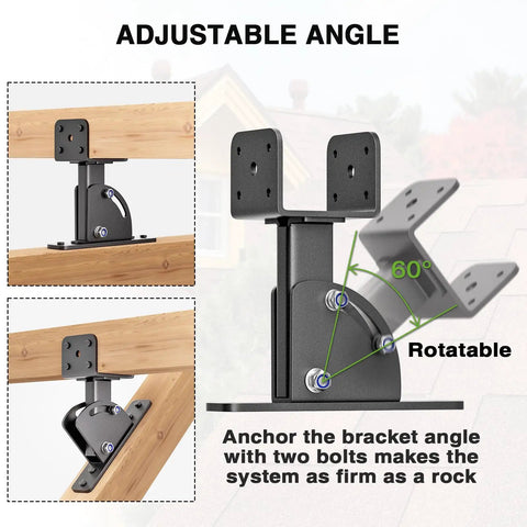 Stainless Steel Roof Riser Brackets 3.5x3.5 Inches Adjustable Angles Saddle For Patio Cover Gazebo 4x4 Posts Rustproof Pergola Bracket Set Of 3 Heavy Duty Outdoor Use Built Tough