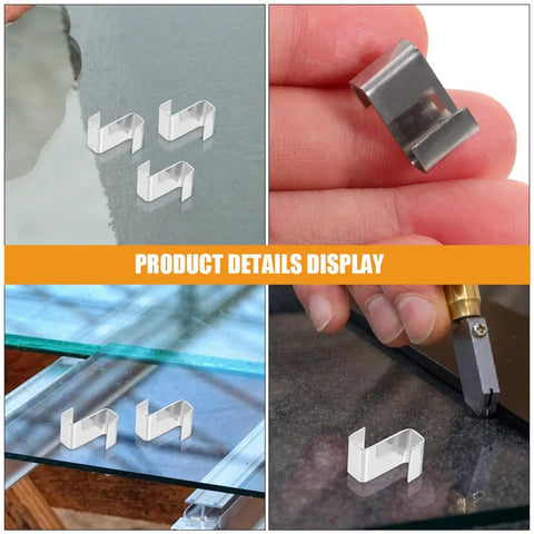 Stainless Steel Greenhouse Z-Fixing Clamps, 100 Pack Glass Panel Clips For Windproof Doors And Windows, DIY Ready Garden Repair Kit, Heavy Duty Z Clips For Glass Reinforcement, Easy Install For Secure Plant Shelter And Greenhouse Walls