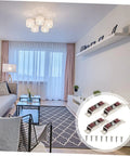 Heavy Duty Stainless Steel Sash Roller Double Wheel Pulley 4 Pack for Sliding Windows and Doors Smooth Silent Operation Fits Standard Tracks displayed in a modern living room.