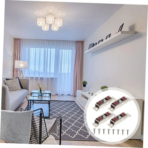 Heavy Duty Stainless Steel Sash Roller Double Wheel Pulley 4 Pack for Sliding Windows and Doors Smooth Silent Operation Fits Standard Tracks displayed in a modern living room.