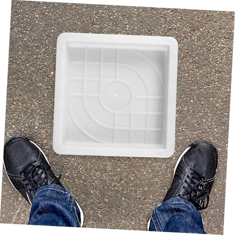 White plastic mold from DIY Concrete Molding Kit With 2 Piece Paver Molds For Patio Garden Pathway Cement Molds Plastic Paving Edging Forms