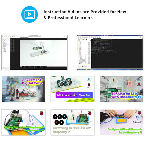 Ultimate Raspberry Pi Starter Kit For Newbie Makers With Python And C Code 40 Hands On Projects STEM Education DIY Electronics Pack With Comprehensive 480 Page PDF Manual, project screenshots