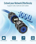 Outdoor IP68 Cat6 Shielded Ethernet Coupler 6 Pack Waterproof RJ45 Connector for CAT5E CAT5 Rugged Weatherproof