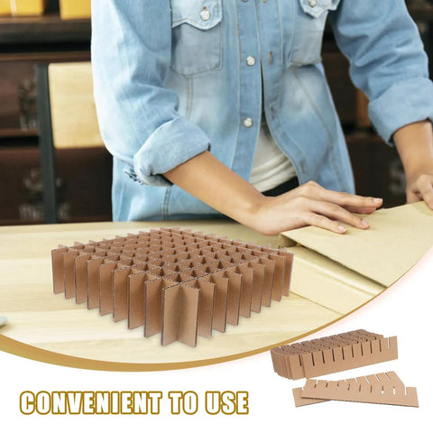 Two Pack Corrugated Cardboard Dividers For Kitchen Gear And Mugs, Reusable Shock Absorbing Paper Inserts With Khaki Kraft Paper