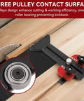 Thin Rip Table Saw Jig Guide With 3 Pulleys, Rock Solid Aluminum Alloy Build, High-Precision U Slot Cutter Jig For Woodworking, Quick Setup, Stable Material Fixation, Reduces Waste And Boosts Accuracy on table saw cutting thin wood