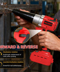 Cordless Rivet Gun For Milwaukee 18V Battery Compatibility Tool Only No Battery Included in use on steel frame, forward and reverse