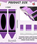 2 Pack Crayon Blackout Curtains For Classrooms And Doors Thick Light Blocking Panels For Back To School Decor Kid Friendly Classroom Window Privacy Teacher Office Cover Shade Purple, showing size and fabric details