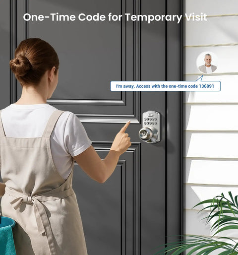 Keyless Entry Door Lock With Keypad And Handle, Hassle Free No Key Needed Digital Smart Knob For Front Door And Bedroom in use