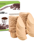 Unbleached K Cup Disposable Paper Filters With Lid For Reusable K Cup Pods, Fits All Major Single Serve Coffee Makers, Pack Of 100
