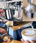 Milk Frothing Pitcher 16oz 480ml Stainless Steel Steaming Cup With Latte Art Pen for frothing milk and creating latte art at home coffee bar