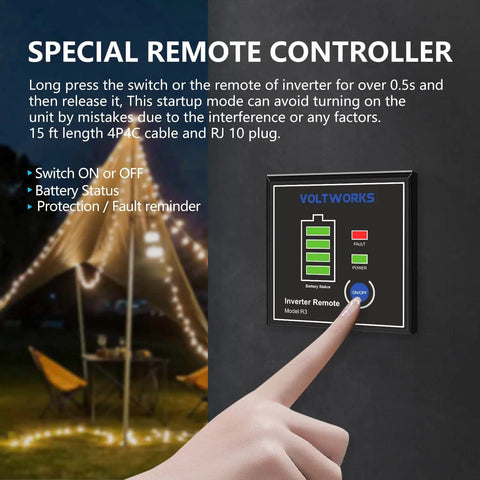 Hand operating remote for 2000 Watt Pure Sine Wave Inverter 12V DC To 110V And 120V AC Power Converter