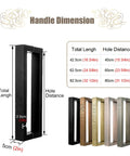 Heavy Duty Stainless Steel Door Pull Handles Set For Wood And Metal Doors With Double Sided Carved Pattern Anti Rust Finish Durable Entrance Handle For Indoor And Outdoor Use Commercial Grade Hardware, 42.5cm, black dimensions