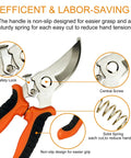 All In One Pruning Shears Kit 4 Pack Garden Clippers With Stainless Steel Blades And Gloves showing ergonomic handle and features