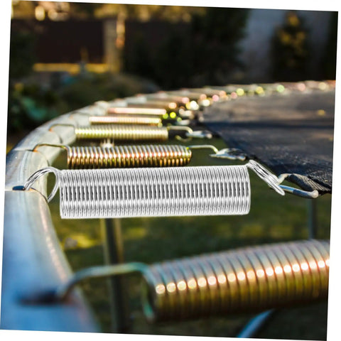 Stainless Steel Spring Assortment Kit 200 Pcs For Home Repairs And DIY Projects Featuring Versatile Compression Extension Springs With Stable Force For Machinery And Various Applications, close-up on trampoline springs