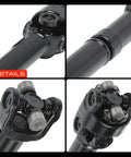 Beefed Up Front Driveshaft Assembly For Jeep Cherokee Comanche Wagoneer 1987-2001 4WD close-up of joints and steel material details.