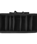No Sweat Electronic Drum Roller Case With Thick Cushioning And Easy Rollin Wheels, Large Travel Softcase interior view with removable dividers.