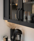Solid Core Cabinet Pulls 10 Pack Black Iron Rustic Style Handles For Doors And Dresser Drawers 3 Inch Center To Center Built To Last Kitchen Cabinet Hardware Refined Rustic Collection on glass cabinet doors