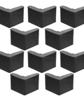 L Shape Black Rubber Furniture Leg Caps Set For Tables And Shelves Floor Protectors To Stop Scratches And Keep Floors Quiet
